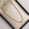 Pulso It balines diamantados cruz lisa Oro amarillo 18k 3,45 Gr / 2 mm / 20 Cm