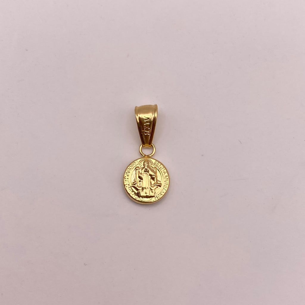 Dije San benito Oro amarillo 18k 0,45 Gr / 8,5 mm / 1,7 Cm