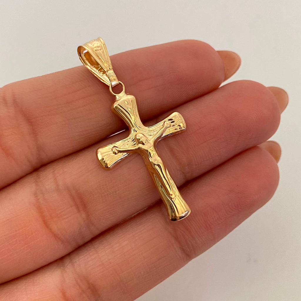Dije Cruz Cristo Oro amarillo 18k 1,1 Gr / 18,6 mm / 3,7 Cm