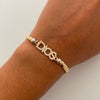 Pulsera tejida Dios Casting Bolas diamantadas 5,4,3mm  Oro amarillo y Oro blanco 18k 1,55 Gr