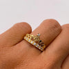 Anillo 15 Casting Blanco Oro amarillo 18k / Talla 7 / 2,45 Gr