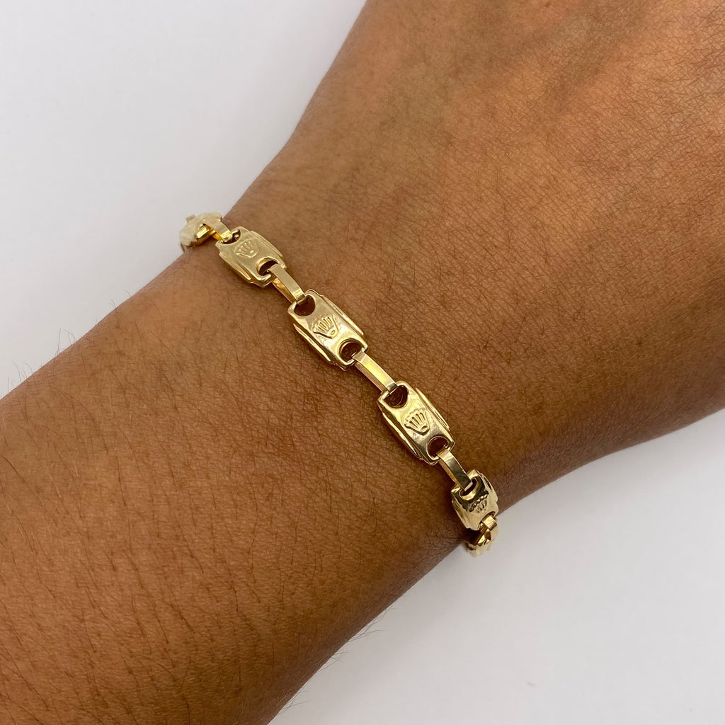Pulso rustico rx Oro amarillo 18k 4,35 Gr / 5,7 mm / 21,5 Cm Broche 0,40