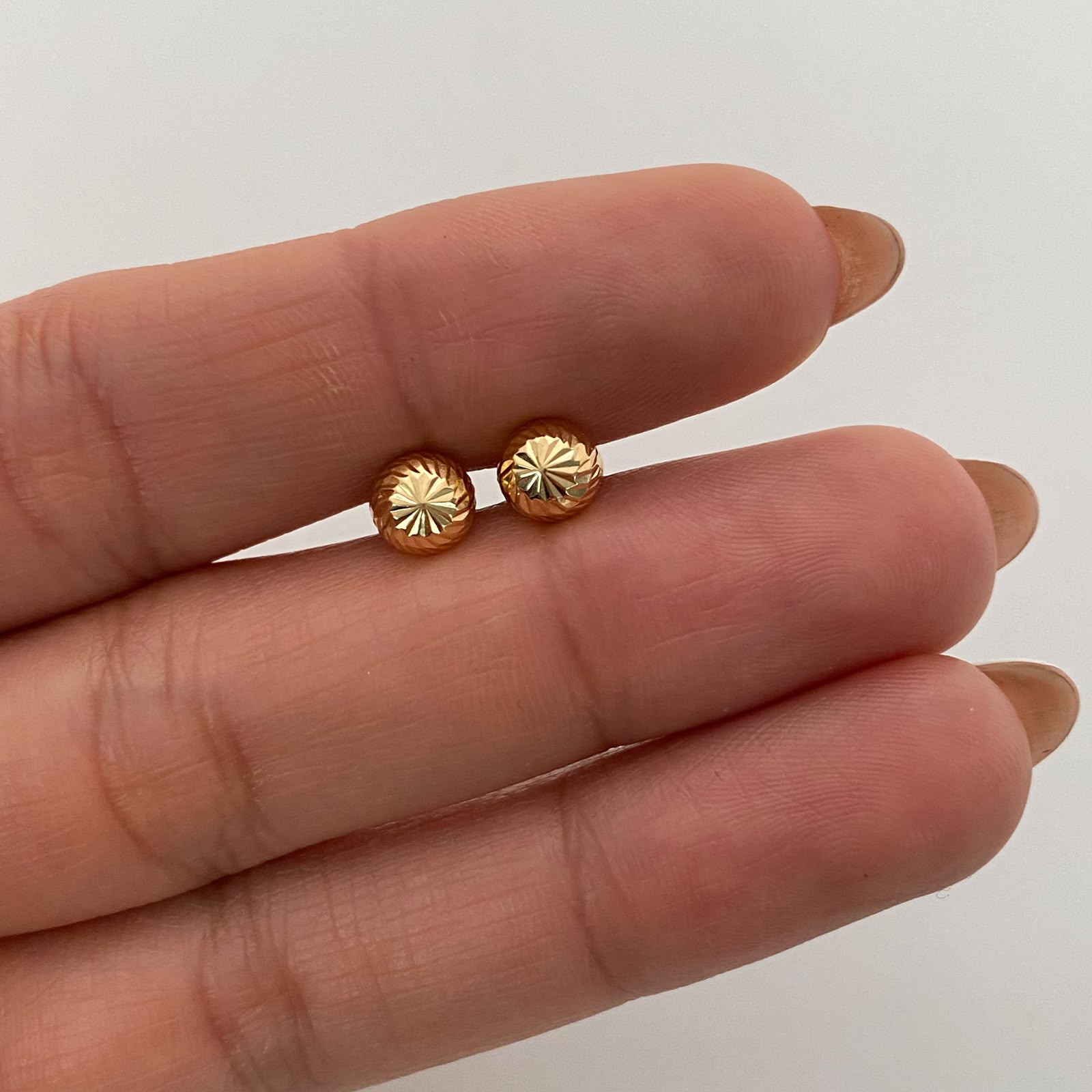 Topos Media Bola Diamantada 6mm Oro amarillo 18k 0,65 Gr