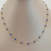 Cadena It Aro seguido balin azul Oro amarillo 18k 1,7 Gr / 2 mm / 45 Cm