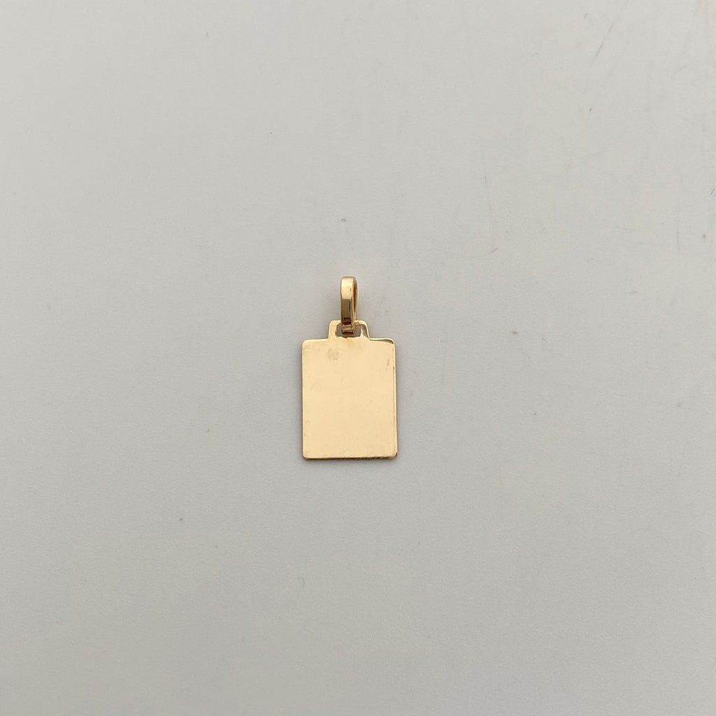 Dije Placa Cuadrada Oro amarillo 18k 0,75 Gr / 9,9 mm / 1,9 Cm