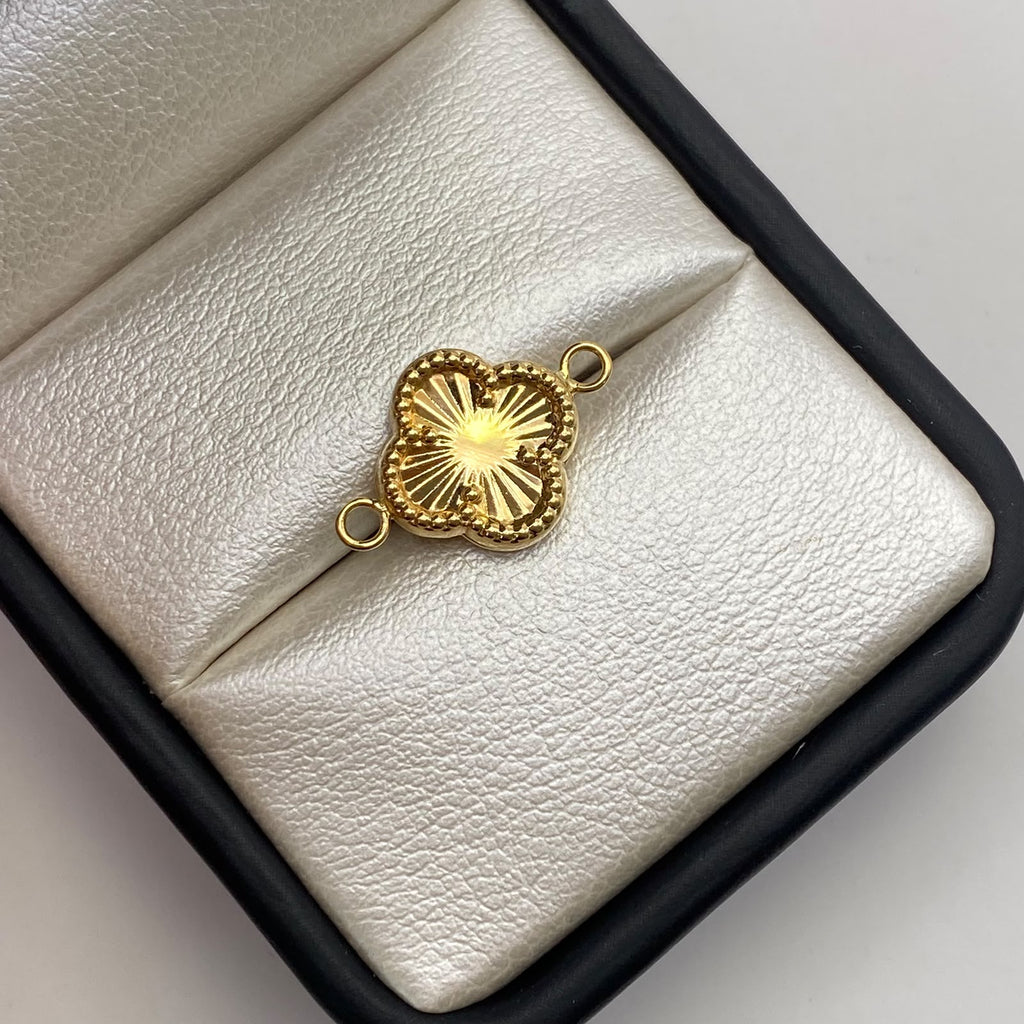 Herraje trebol diamantado Oro amarillo 18k 0,78 Gr / 1,8 Cm