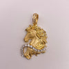 Dije caballo mate circones blancos Oro amarillo 18k 5,98 Gr / 19,9 mm / 3,5 Cm