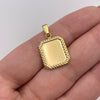Dije placa fotograbado borde diamantado Oro amarillo 18k 1,18 Gr / 14,85 mm / 2,3 Cm