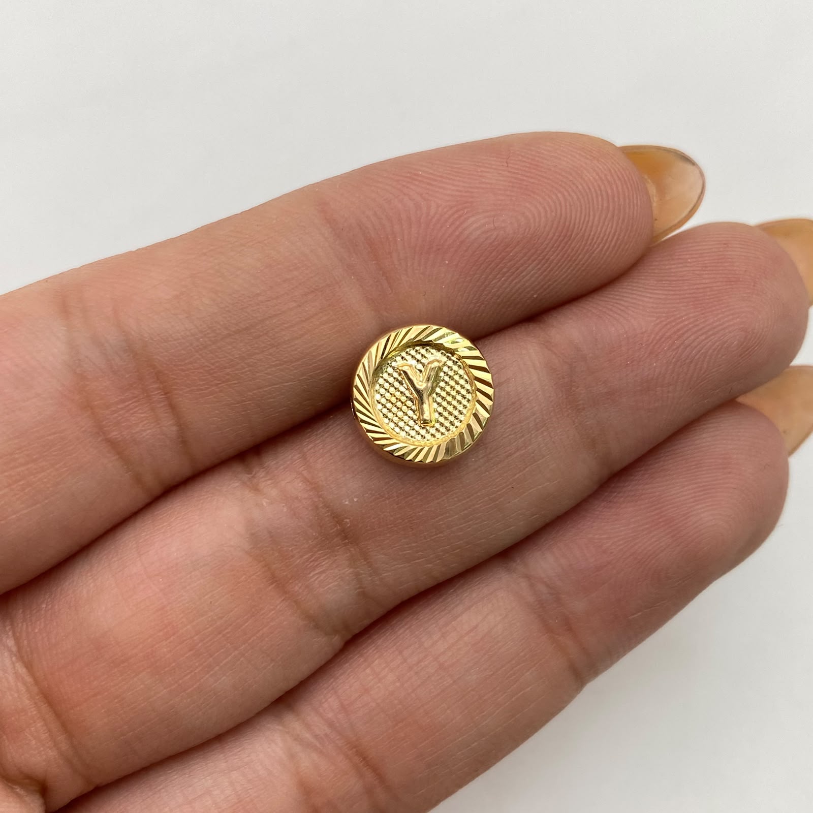 Herraje tambor letra y Oro amarillo 0,55 Gr / 1 Cm