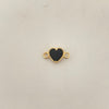 Herraje corazon fondo negro  Oro amarillo 18k 0,65 Gr / 1,7 Cm