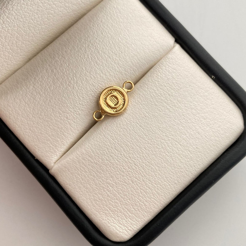 Herraje letra O  Oro amarillo 18k 0,3 Gr / 1,2 Cm