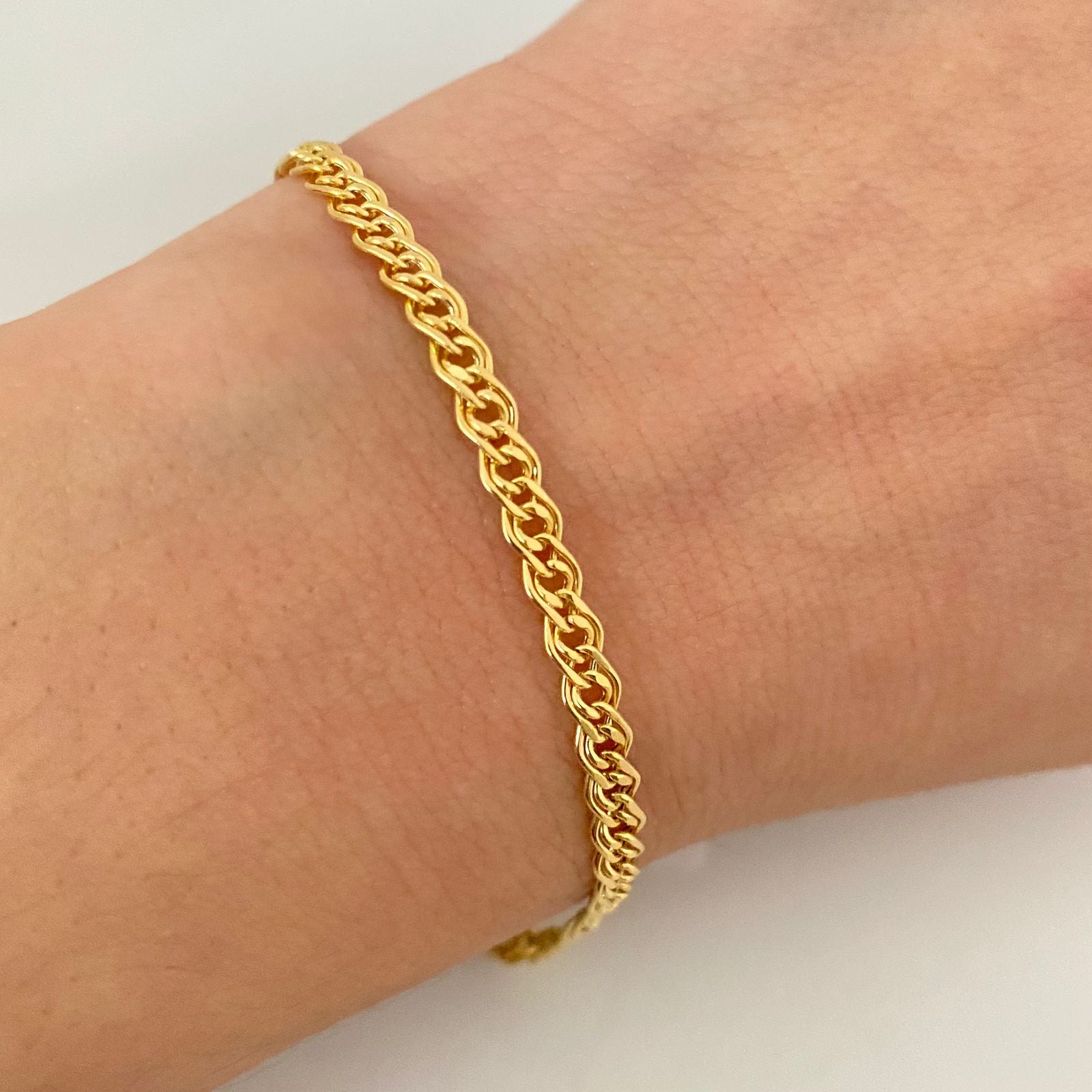 Pulso It aro doble Oro amarillo 18k +1 / 2,05 Gr / 3,3 mm / 19 Cm