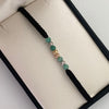 Pulsera tejida Bola Diamantada 4mm +Morrallas Tres oros 18k 0,55 Gr