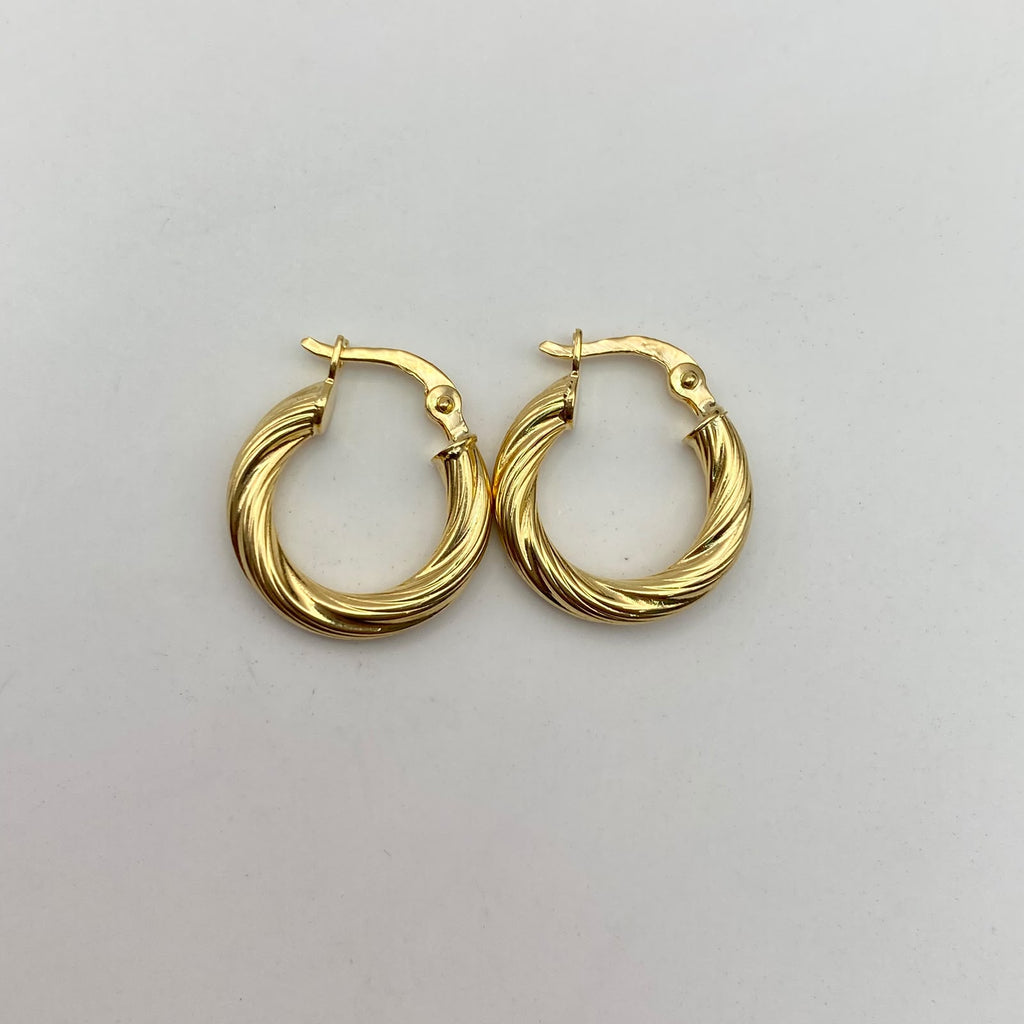 Candongas  lisa y satinada Oro amarillo 1,45 Gr / 2 Cm