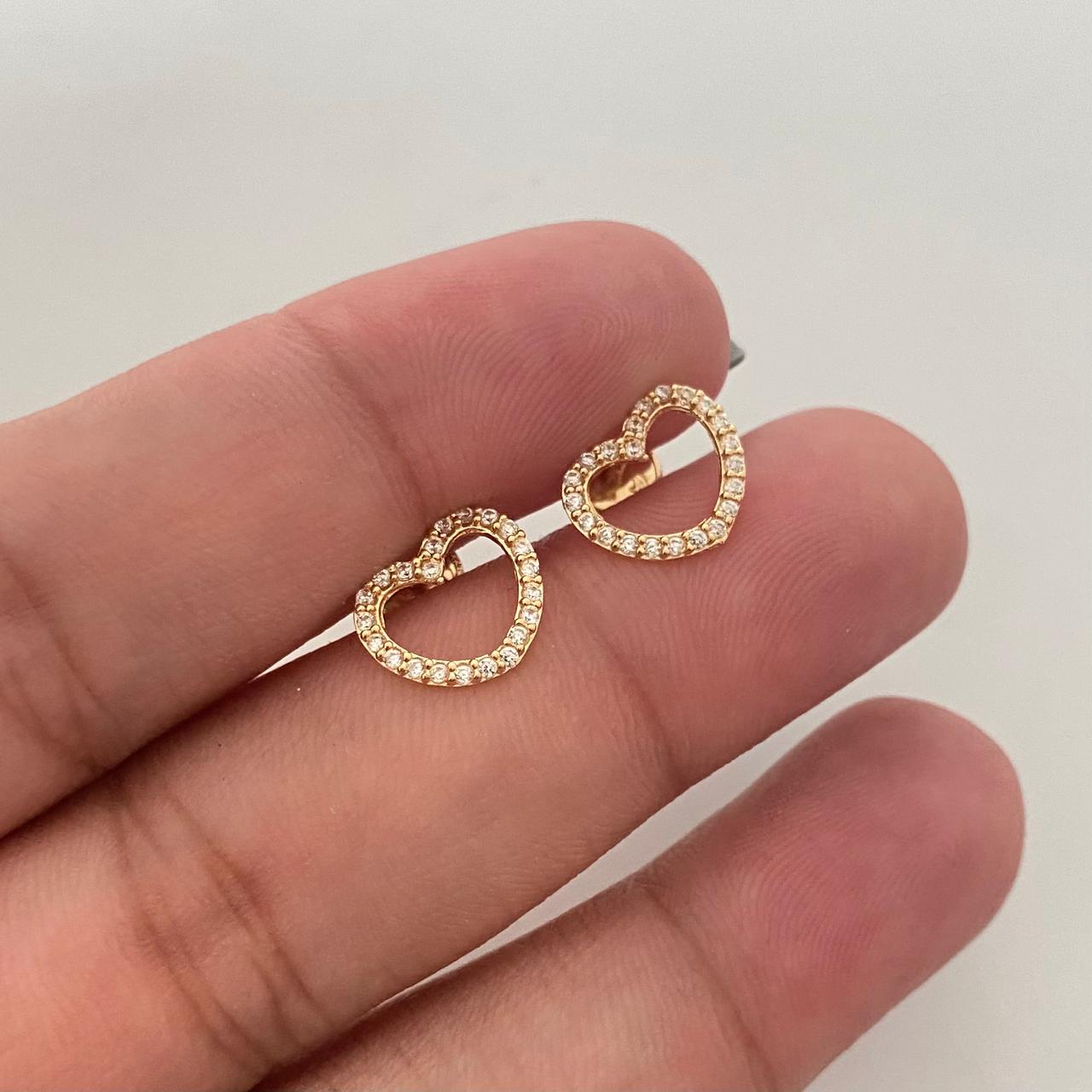 Topos silueta corazón casting blanco Oro amarillo 18k 1,15 Gr / 10,5 mm