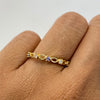 Anillo Fila circones multicolor Oro amarillo 18k / Talla 6 / 1,4 Gr / 0,9 mm