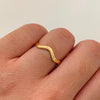 Anillo Ondas Oro amarillo 18k / Talla 7 1/2 / 1,6 Gr / 2 mm