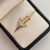 Herraje ancla con circones blancos  Oro amarillo 18k 1,7 Gr / 2 Cm