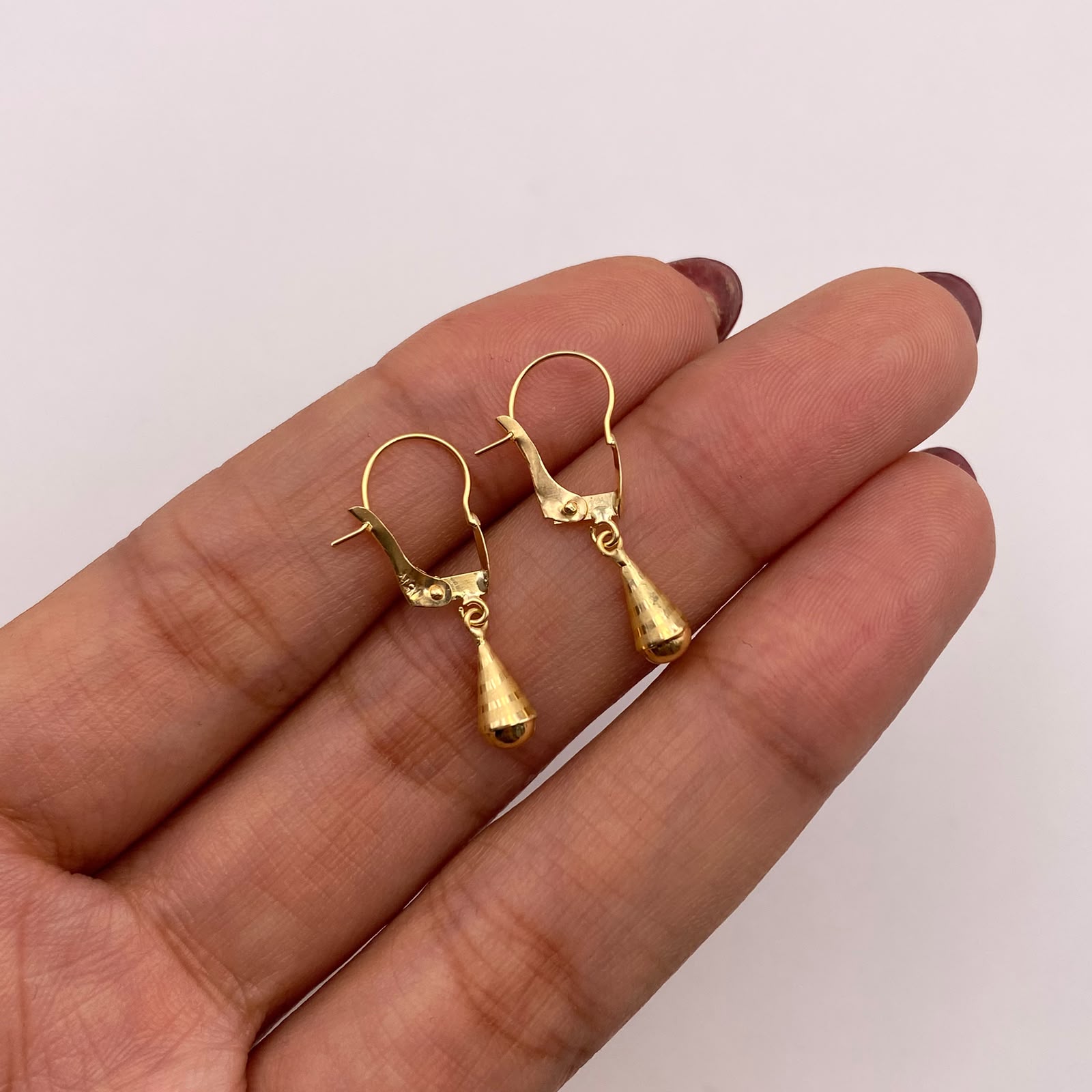 Candonga gota Oro amarillo 18k 0,54 Gr / 2 Cm