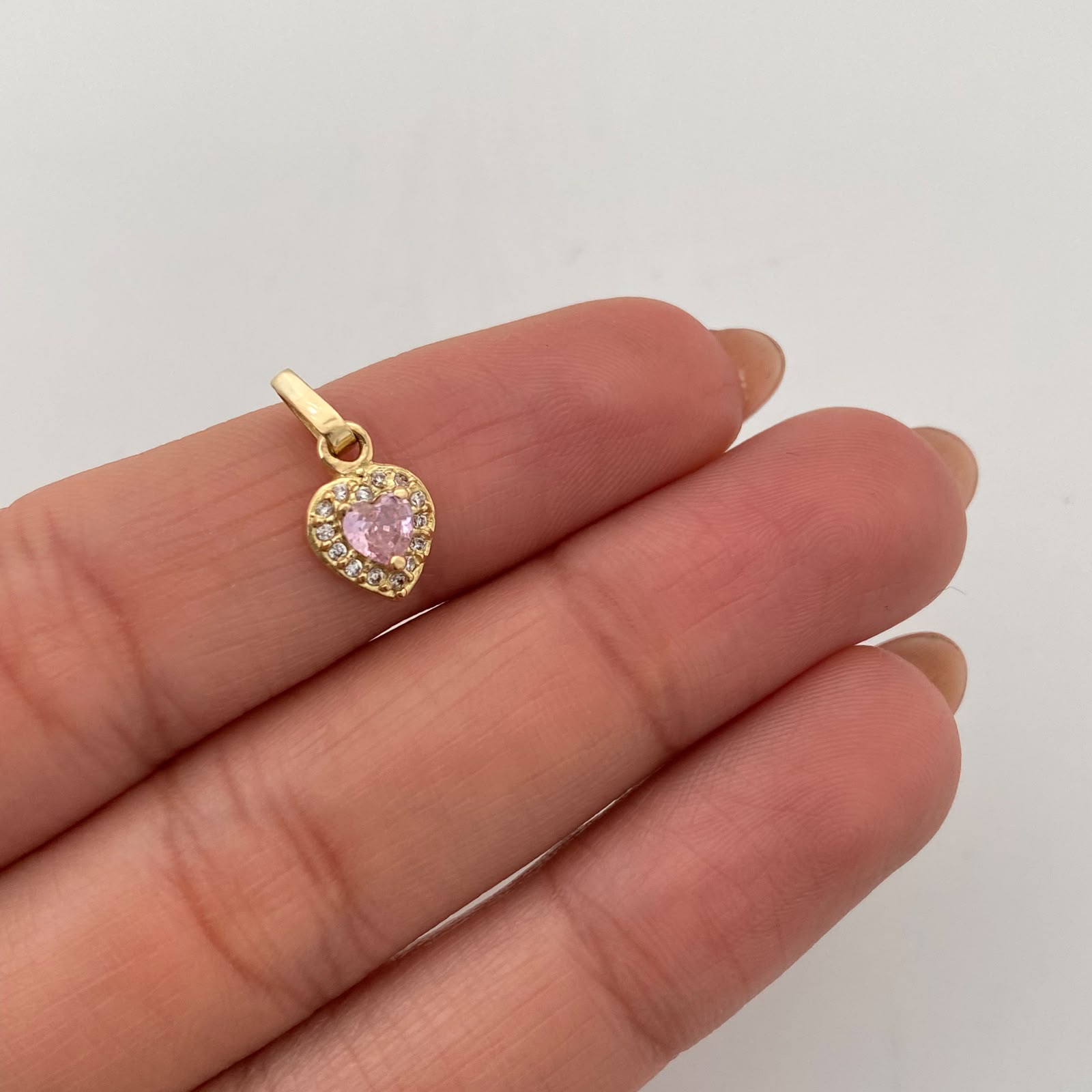 Dije Corazon Casting Rosa Oro amarillo 18k 0,8 Gr / 7,6 mm / 1,5 Cm