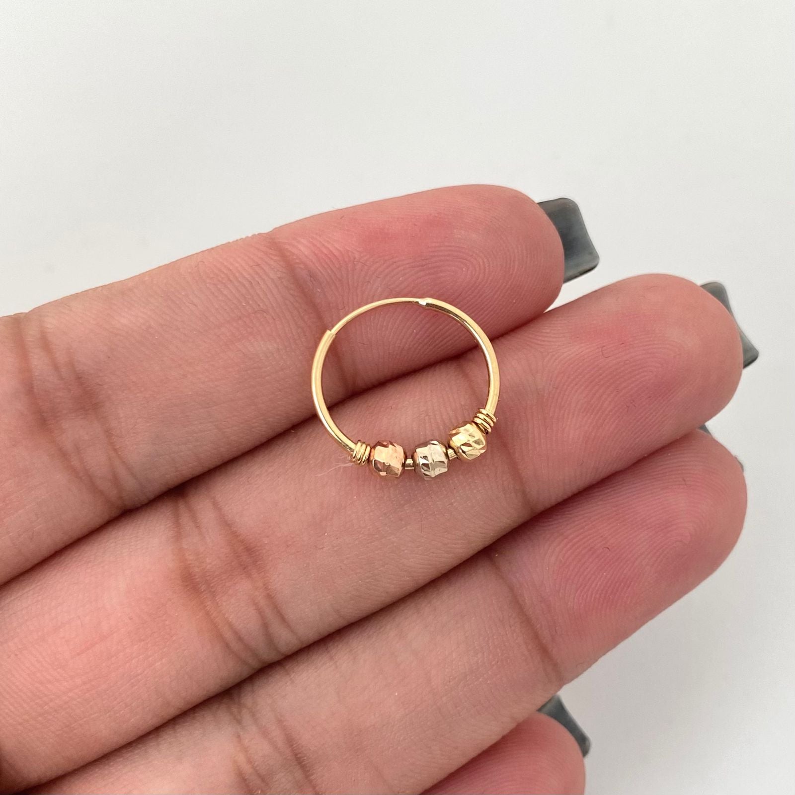 Candonga imperdible balines diamantados Oro amarillo 18k 0,6 Gr / 1,5 Cm