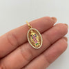 Dije virgen de guadalupe con circones multicolor  Oro amarillo 18k 1,95 Gr / 12,9 mm / 2,7 Cm