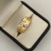 Anillo relieve silueta corona rx Oro amarillo y Oro blanco 18k / Talla 10 1/2 / 5,75 Gr
