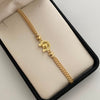 Pulsera tejida Herradura casting bolas diamantadas 5y4mm Oro amarillo 18k 1,45 Gr