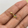 Dije  mini cruz circones multicolor  Oro amarillo 18k 0,5 Gr / 6,4 mm / 1,5 Cm