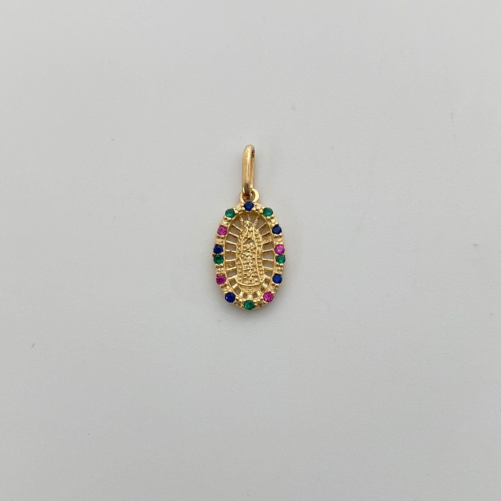 Dije Virgen de Guadalupe Multicolor Oro amarillo 18k 1,2 Gr / 9,3 mm / 2,1 Cm