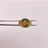 Anillo Rostro cristo circones blancos y verdes Oro amarillo 18k / Talla 9 1/2 / 6,2 Gr / 5,2 mm