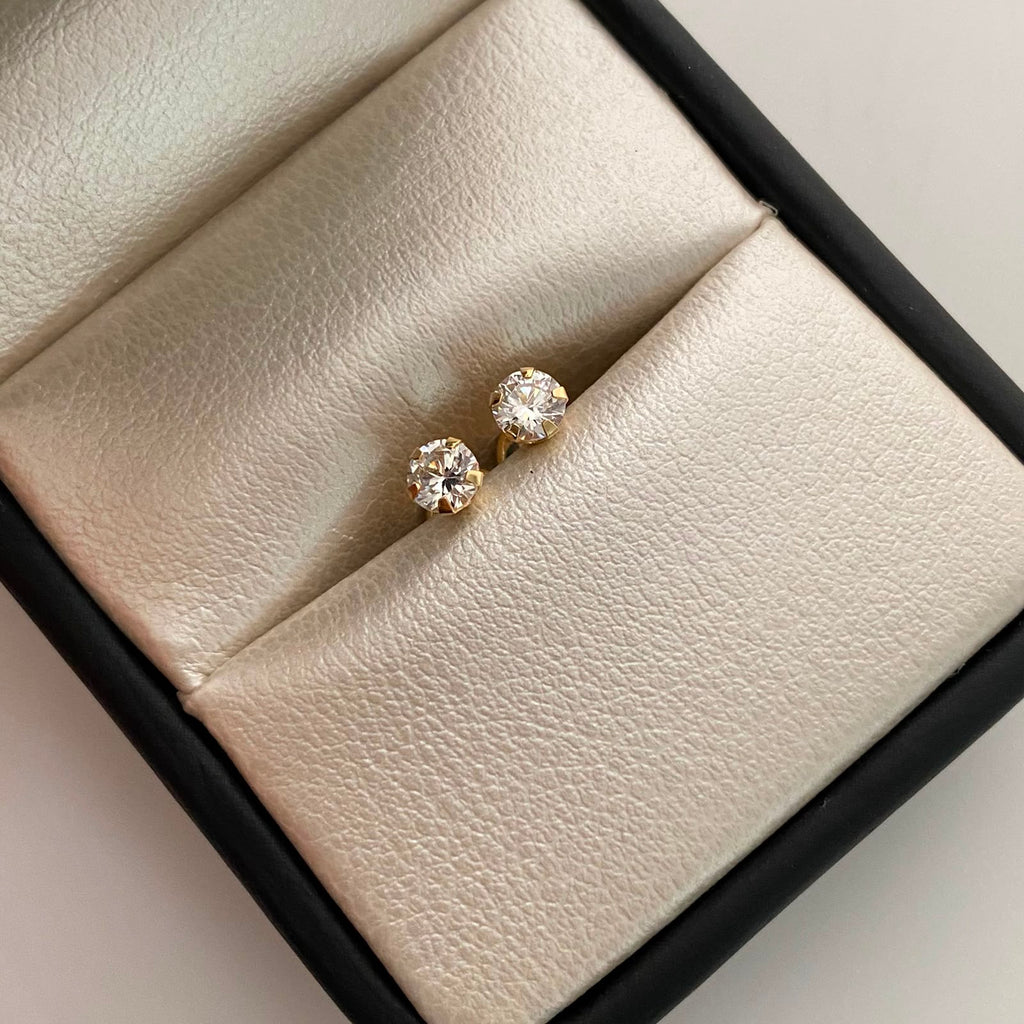 Topos Circon Blanco Oro amarillo 18k 0,6 Gr / 4,2 mm