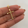 Dije Cruz Tubular Oro amarillo 18k 0,8 Gr / 15,9 mm / 3,5 Cm