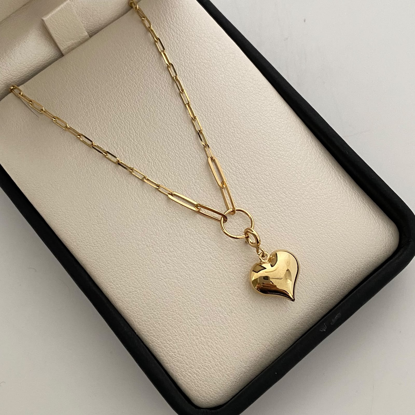 Tobillera It Cajon dije Corazon Oro amarillo 18k +4 / 3,5 Gr / 2 mm / 25,5 Cm