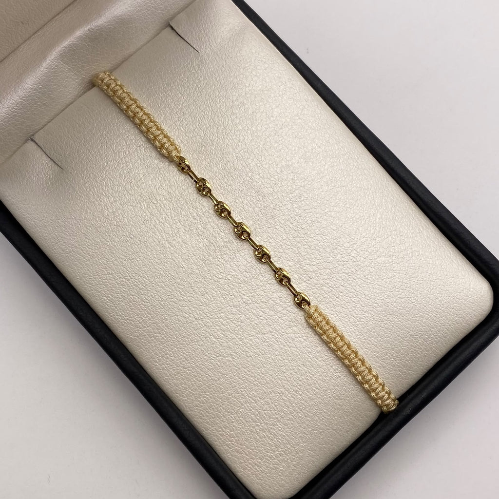 Pulsera tejida Eslabones Gc Oro amarillo 18k 0,35 Gr