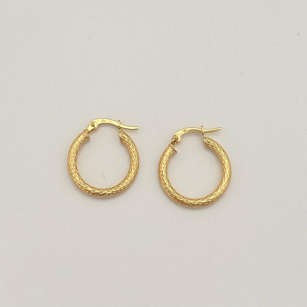 Candonga diamantada  Oro amarillo 18k 1,75 Gr / 2,1 Cm