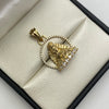 Dije Virgen circones blancos Oro amarillo 18k 7,2 Gr / 20,5 mm / 2,9 Cm