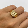 Anillo troquel cristo Oro amarillo 18k / Talla 10 3/4 / 3 Gr / 4,56 mm