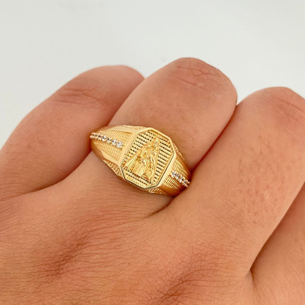 Anillo santo lineas casting  Oro amarillo 18k / Talla 11 / 7,1 Gr