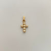 Dije Cruz casting Blanco Oro amarillo 18k 1,15 Gr / 9,5 mm / 2 Cm