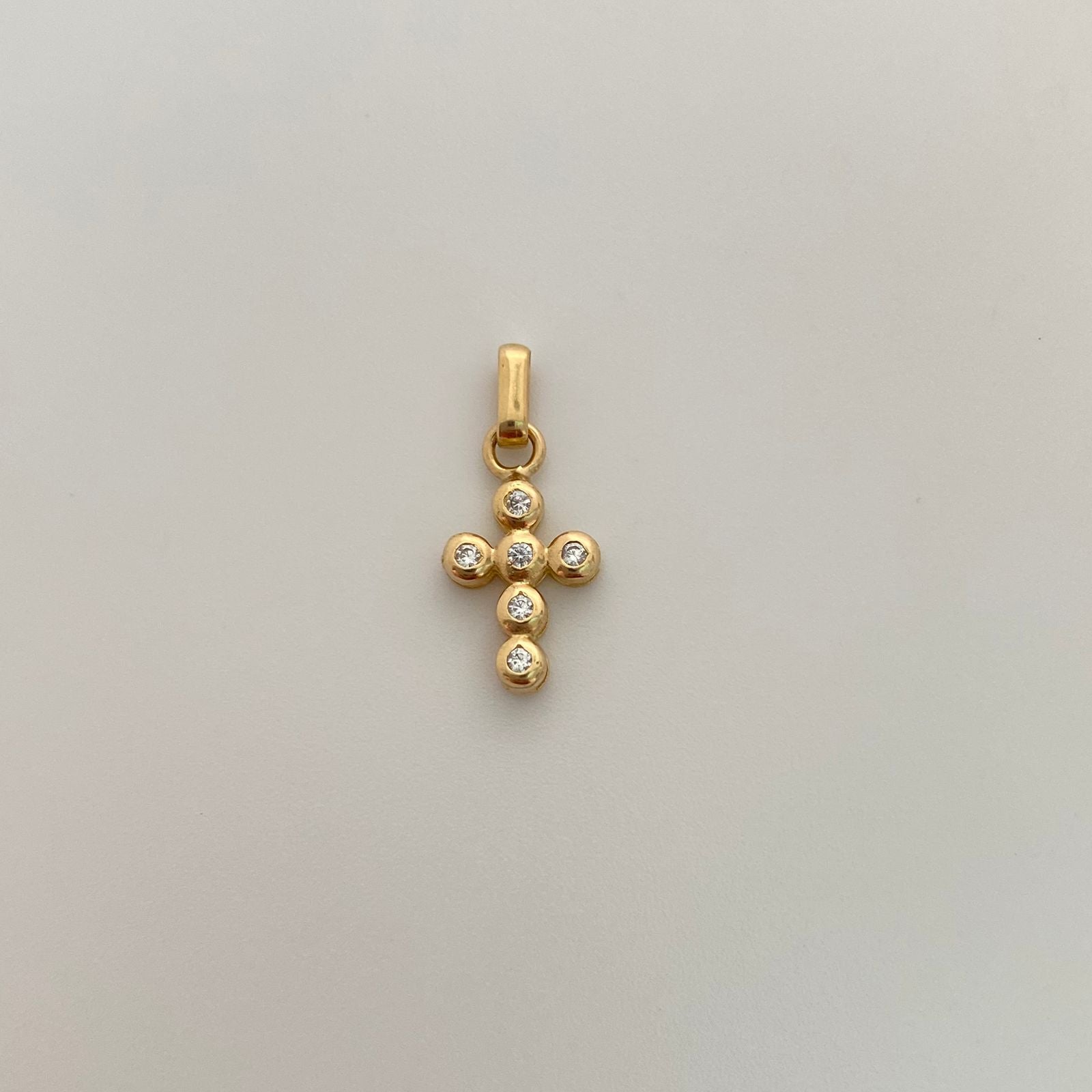 Dije Cruz casting Blanco Oro amarillo 18k 1,15 Gr / 9,5 mm / 2 Cm