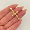 Dije cristo ondas con circones blancos  Oro amarillo 18k 2,85 Gr / 6,4 mm / 3,5 Cm