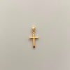 Dije Cruz Tubular Oro amarillo 18k 0,4 Gr / 9,9 mm / 2,1 Cm